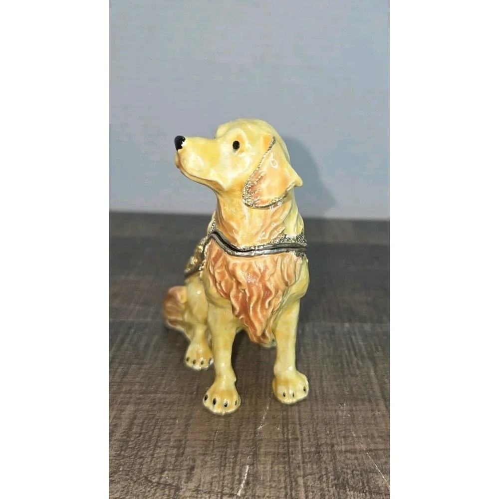 Ciel Jeweled Golden Retriever Dog. Hand Made With Swarovski Crystal Yellow